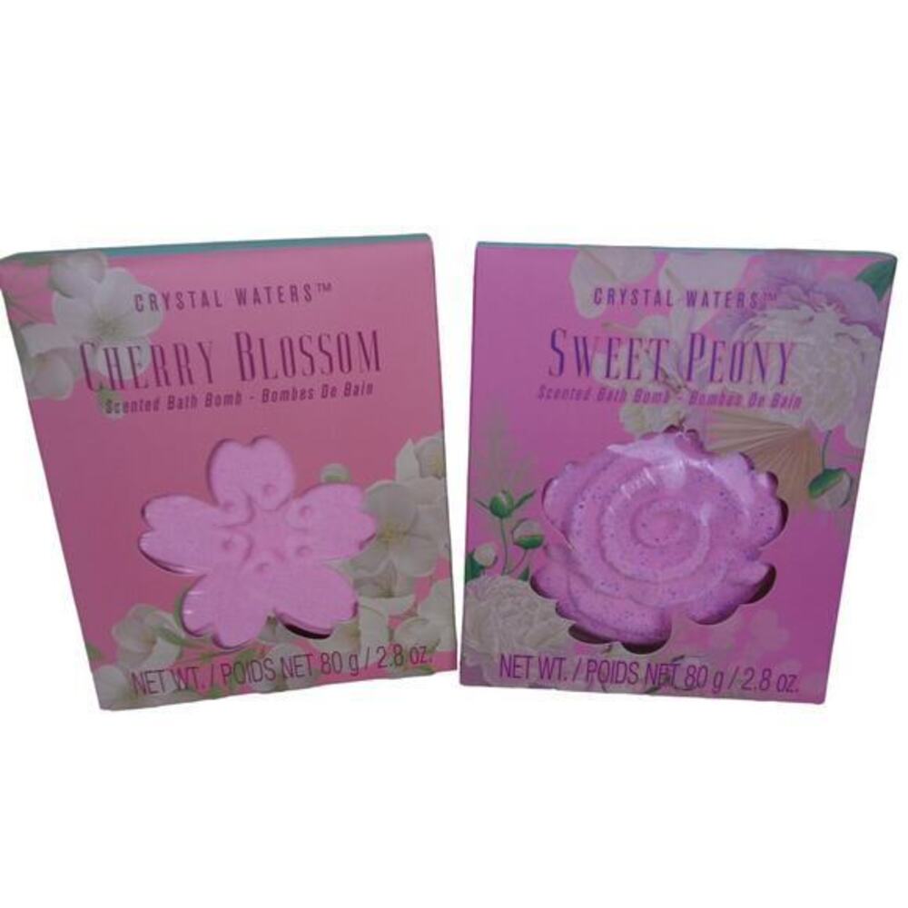 Crystal Waters Bath Bombs 1 Cherry Blossom &‎ 1 Sweet Peony